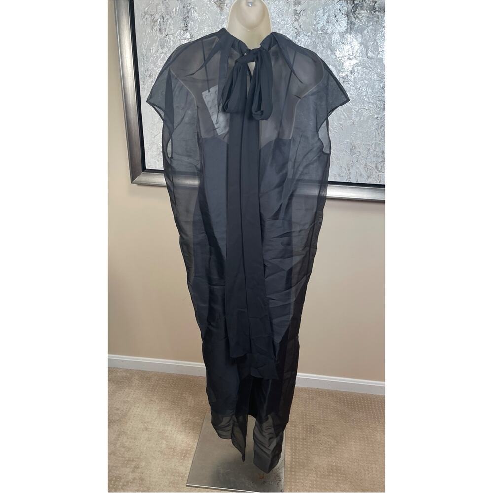 KHAITE Essie Organza Sheer Black Maxi Dress Size 2 - Picture 11 of 13
